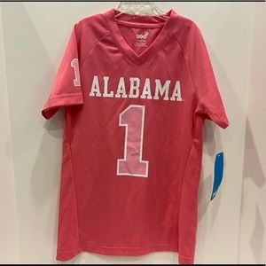 Youth Lg University of Alabama pink jersey.